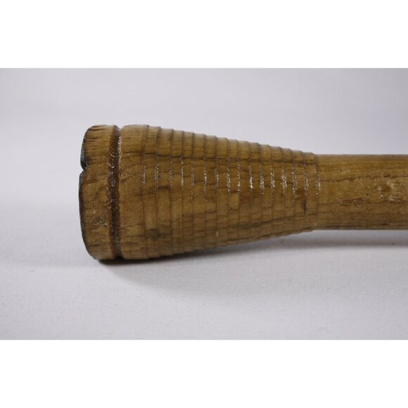 Antique yarn bobbin candlestick holder + 2 Delft blue candles Porceleyne fles, - Picture 4 of 10